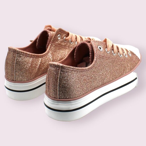 Olivia Miller Women's Corsano Glitter Lace up Sneakers Women's Shoes - Picture 5 of 8